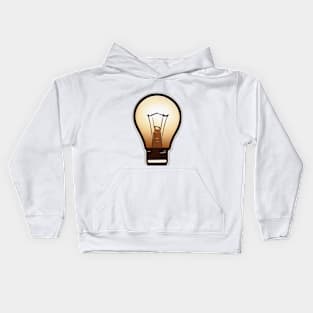 Light Bulb Brown Shadow Silhouette Anime Style Collection No. 423 Kids Hoodie